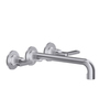 Gessi Inciso 58092#149 Встраиваемый смеситель для раковины на 3 отверстия с изливом 255-235мм (внешние части), цвет: finox