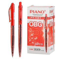 
          Ручка шариковая, масляная, автоматическая, Piano, красные чернила, серия "OBG", с боковым отжимом, 50 шт