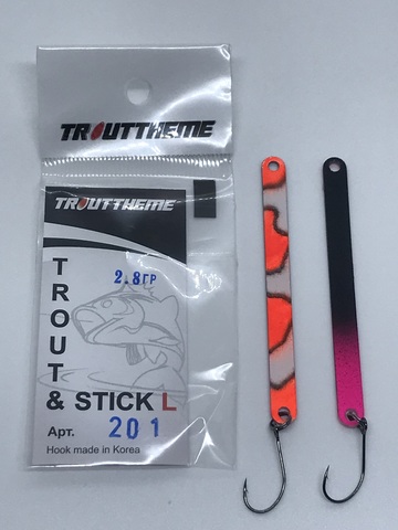 СТИКИ ФОРЕЛЕВЫЕ  TROUTTHEME TROUT & STICK L арт. 201 вес 2,8г КЛОУН (крючок Корея)