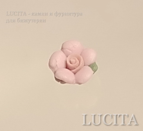 Бусина фарфоровая ручной работы,"Розовый цветочек" 10х8 мм , 5 штук ()