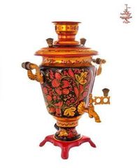 Электрический самовар расписной 3литра Хохлома классическая