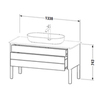 Duravit Luv LU946601717 Консоль из кварцевого камня толщина 20 мм, с 1-м вырезом, 20x1388x595 цвет Белый структурный