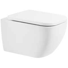 BelBagno Alpina BB10100CHR/SC Унитаз подвесной безободковый в комплекте с сиденьем, цвет: белый фото