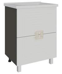 AVK2. Тумба напольная, 2 Ящика, 800, коллекция (Лаура, Cersanit Como, Серый Графит, Белый матовый, НД)