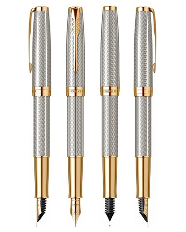 Ручка перьевая Parker Sonnet Royal Fougère SE19 Chiselled Silver GT (2107109)