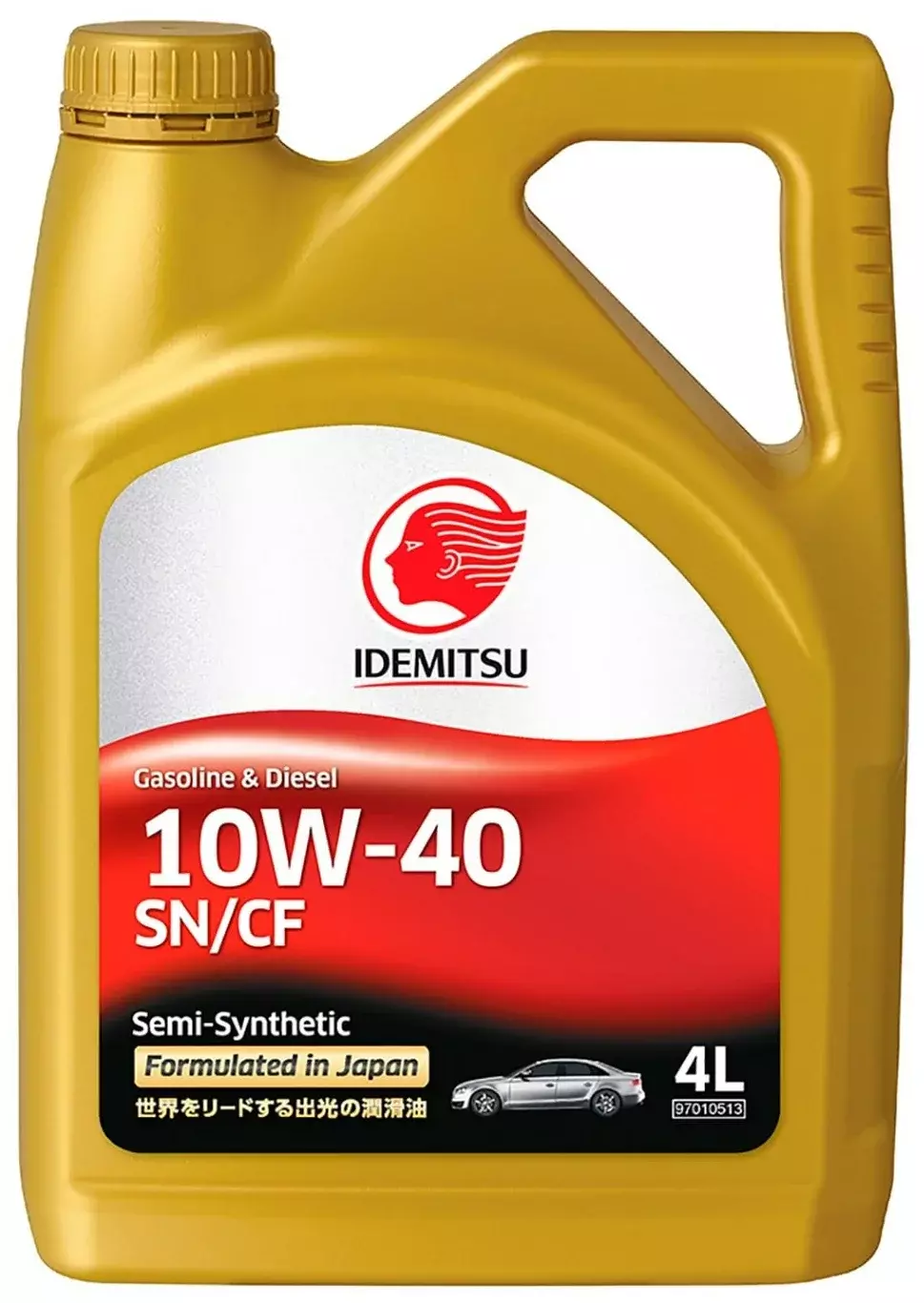 Синтетическое моторное масло IDEMITSU 10W-40 SN/СF, 4 л, 4 кг