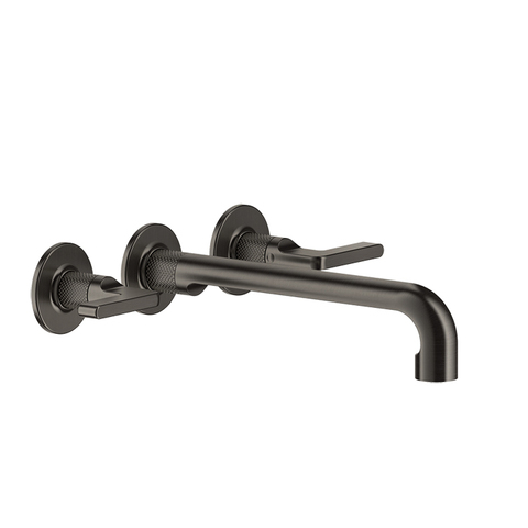 Gessi Inciso 58092#299 Встраиваемый смеситель для раковины на 3 отверстия с изливом 255-235мм (внешние части), цвет: nero XL