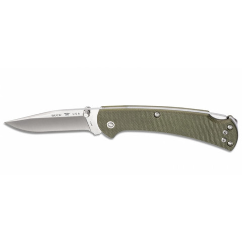 Складной нож BUCK 0112ODS6 112 Slim Pro Green Micarta S30V, зелёная рукоять