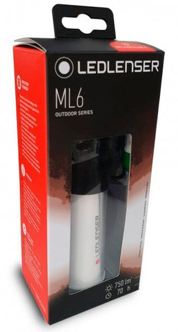 Фонарь походный Led Lenser ML6, белый/чёрный, светодиодный, 18650 (500929)