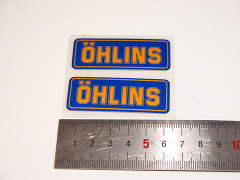Наклейки для амортизатора Ohlins пара 6см оранжево-синие