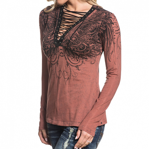 Affliction | Футболка лонгслив женская CHANTELLE AW18102 левый бок