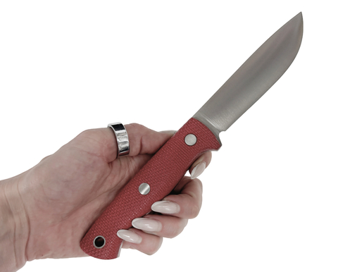 Нож Caribou L, CPR конв., микарта красная насечка, 253.1557