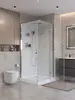 BelBagno UNO-CAB-A-1-90-C-Cr-Bi-TOP-R Душевая кабина с задними стенками, смесителем, верхним и ручным душем, акриловым поддоном и крышей, правосторонняя