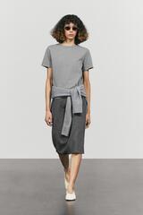 Massimo Dutti Футболка из 100% хлопка с короткими рукавами, серый