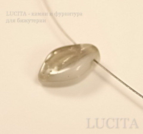 Бусина "Листик"  (цвет- серо-коричнево-розовый) 12х7 мм , 20 штук ()