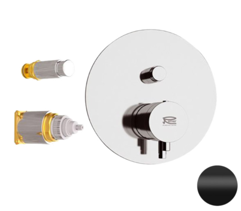 Remer Minimal Thermo NT09KBNO Смеситель для ванны/душа термостат на 2 потока скрытый монтаж (заказывать совместно с rrbox), цвет: черный матовый