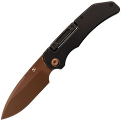 Фото Складной нож Kansept Hazard, сталь S35VN Rose Gold, рукоять титан, коричневый