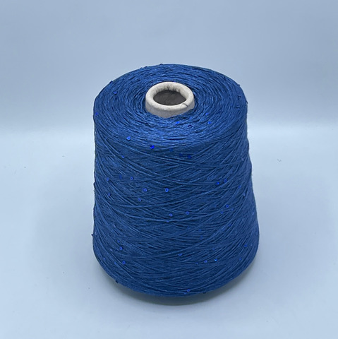 G&G Filati, Lino, 370м, 100%Лен+пайетка, Синий меланж, 40054