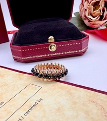 Кольцо CLASH в стиле CARTIER с шипам и черными агатами