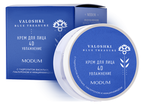 Modum VALOSHKI. BLUE TREASURE Крем для лица 4D УВЛАЖНЕНИЕ 100г (В139-216)