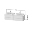 Duravit Happy D.2 Plus HP032HB2222 Столешница 16x1600x550мм для тумбы #HP4936, HP4946, HP4956, HP4964, HP4974 с вырезами под 2 раковины, цвет: белый глянцевый