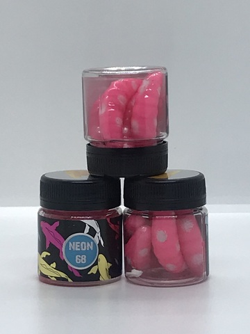 NEON 68 Maggot 46мм  (6 шт ) СЫР цвет РОЗОВЫЙ/БЕЛАЯ ТОЧКА продажа от 2 шт.