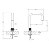 Gessi Inciso 58093#299 Отдельно стоящий излив 160мм, h=240мм, цвет: nero XL