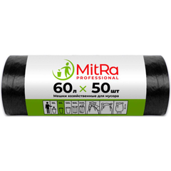 Мешки для мусора Mitra Professional 60 л черные (ПНД 7 мкм, 50 штук)