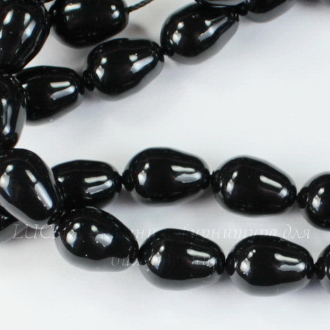 5821 Хрустальный жемчуг Сваровски Crystal Mystic Black грушевидный 11х8 мм