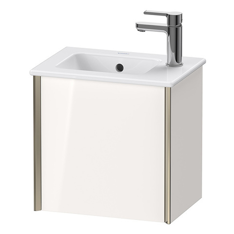 Duravit XViu XV4024RB122 Тумба подвесная 557x510x420мм, для раковины #072343, 1 дверь, (петли справа), цвет: белый глянцевый/champagne matt