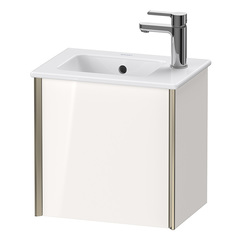 Duravit XViu XV4024RB122 Тумба подвесная 557x510x420мм, для раковины #072343, 1 дверь, (петли справа), цвет: белый глянцевый/champagne matt фото