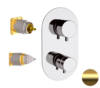 Remer Minimal Thermo NT92KBBG Смеситель для ванны/душа термостат на 2 потока скрытый монтаж (заказывать совместно с rrbox), цвет: золото брашированное