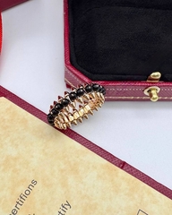 Кольцо CLASH в стиле CARTIER с шипам и черными агатами