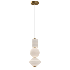 Золотая современная люстра со стеклянным плафоном Alora Bijou ALM-BIJOU-P3-GD, Integrated LED, в гостиную