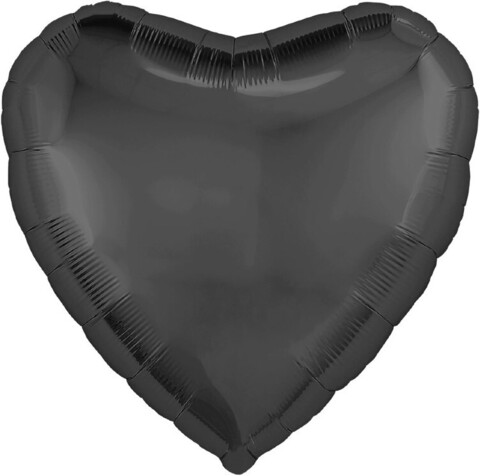 Шар Аг 19''/48 см, Сердце, Графит, 1 шт.