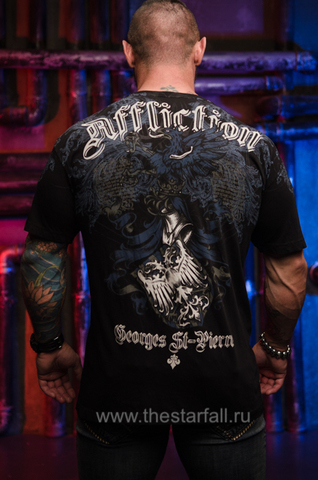 Affliction | Футболка мужская RUSH Georges St-Pierre Warcrest Tee Signature Series A612 спина
