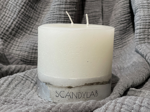 Интерьерная свеча 10х11см SCANDYLAB Beton Candle (белая) SICB-10-11-W