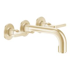 Gessi Inciso 58094#246 Встраиваемый смеситель для ванны на 3 отверстия с изливом 190мм (внешние части), цвет: золото фото