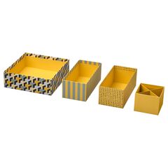 Набор коробок IKEA LYSMASK (ЛЮСМАСК), Разноцветный, 4 шт