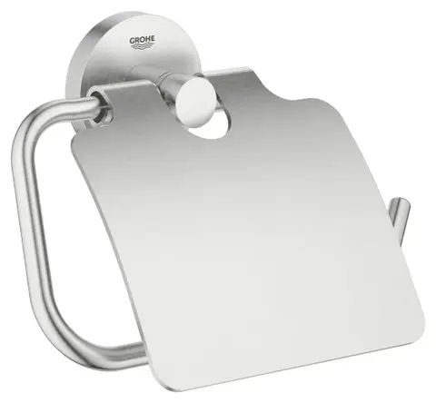 Держатель для туалетной бумаги GROHE Essentials, с крышкой, суперсталь (40367DC1)