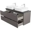 BelBagno KRAFT-1200-4C-SO-GSO База под раковину подвесная с фрезерованными ручк. по всей длине фасада с чет-мя выкатн. ящ., Темно-Серый Мат.,1200x455x500