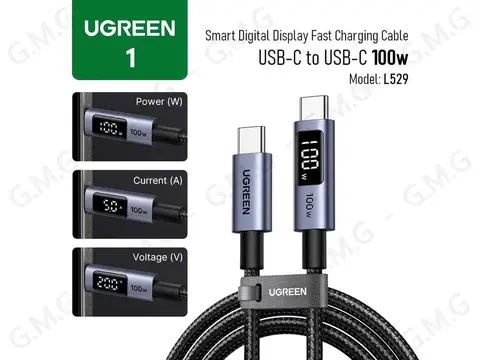 Кабель UGREEN L529 (65863) USB-C 100W PD Fast Charging Cable, 2м серый космос