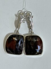 Сапфир К (серьги из серебра)