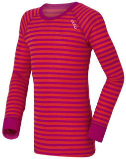 Odlo Warm детское термобелье футболка с длинным рукавом pink-orrange