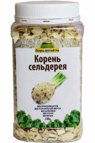 Корень сельдерея сушёный 'Здоровая еда' в ПЭТ-банке, 130г