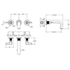 Gessi Inciso 58094#299 Встраиваемый смеситель для ванны на 3 отверстия с изливом 190мм (внешние части), цвет: nero XL