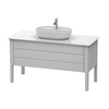 Duravit Luv LU946601717 Консоль из кварцевого камня толщина 20 мм, с 1-м вырезом, 20x1388x595 цвет Белый структурный