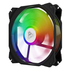 Вентилятор Alseye M120-P, 120мм, 3-pin+Molex, черный-белый/RGB, 1200rpm, 46.6CFM, 20.4дБ, антивибропрокладки (AS.04.01.0002)
