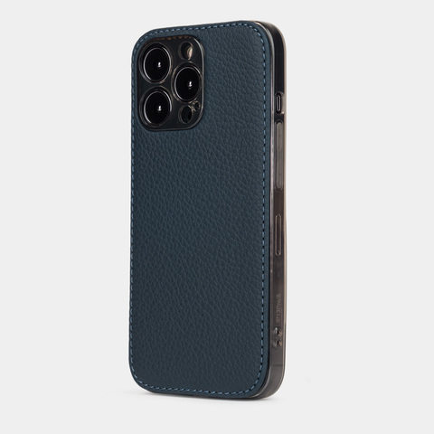 Чехол для iPhone 13 Pro Max из кожи теленка, цвета синий