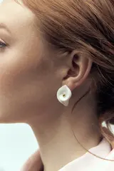 Серьги Каллы, белый фарфор